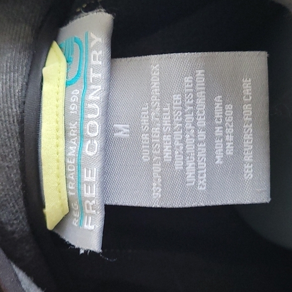 Free Country Soft Shell black Lime Jacket Medium - Picture 5 of 7